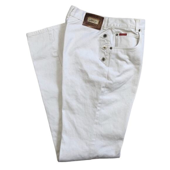 Vintage Lawman 3 Side button High Waist Jeans Cream White Sz 13 - Picture 1 of 11